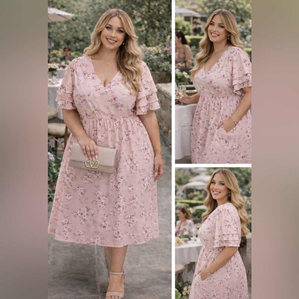 Floral Pink Ruffle Sleeve Dress 3x 🌹🌸🌺
BRB SL 5 - Picture 5 of 5
